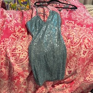 Windsor Blue Sequin Mini Dress
